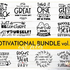 Motivierende SVG Zitate SVG Bundle - Inspiration Cut Dateien - Arbeitsmotivation - Girl Boss - Succes SVG - für Schilder, Shirts, Tassen usw.