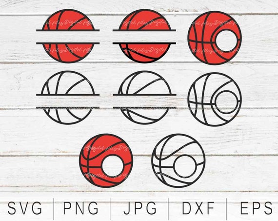 Download Basketball Split Monogram Frame Svg Basketball Ball Clipart Etsy