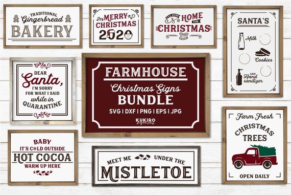 Download Farmhouse Christmas Signs Svg Bundle Christmas Bundle Svg Etsy