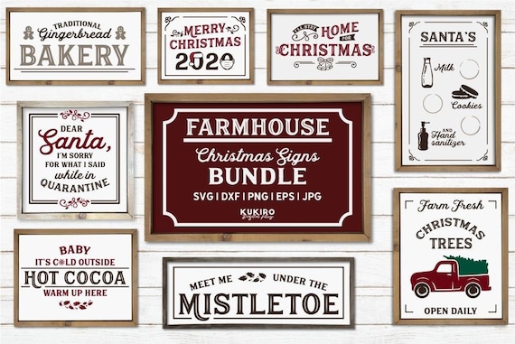 Download Farmhouse Christmas Signs Svg Bundle Christmas Bundle Svg Etsy