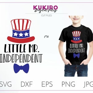 Archivo SVG de corte de camiseta de niño del 4 de julio - Diseño de taza de Estados Unidos - Día de la Independencia