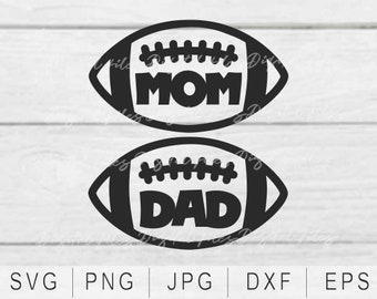 Football Mom Svg, Football Dad Svg, Sport mom dad parent, football stitches lace svg files for cricut, instant download, svg dxf for shirt