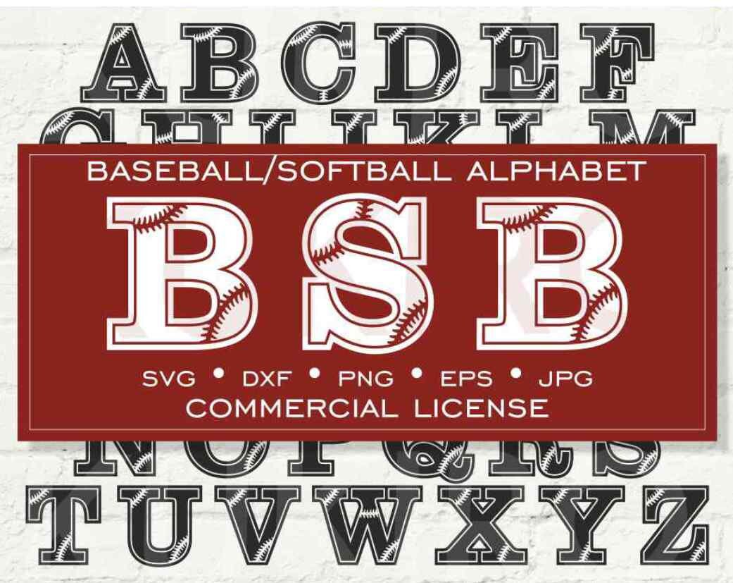 Baseball Letters SVG Alphabet SVG Font Dxf Monogram Lace Etsy