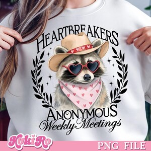 Rompecorazones anónimos PNG Mapache Día de San Valentín PNG Sombrero de vaquera PNG San Valentín occidental PNG Cita divertida de amor de San Valentín PNG