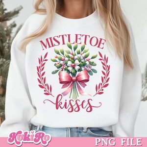 Baci di vischio PNG Arte romantica di Natale Vacanze Amore Png Festivo Vischio Sublimazione Png Carino Natale Romantico Decorazione