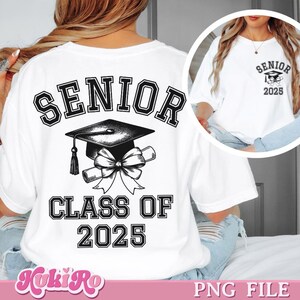 Classe sênior de 2025 Png Ensino médio Sênior Png Graduação na faculdade Png Graduação sênior do time do colégio Preppy Png Boné Diploma Png Graduado na moda png