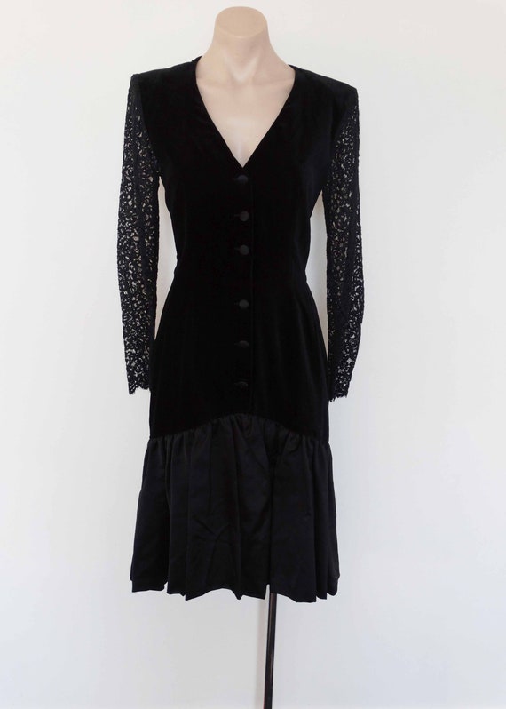 black velvet fishtail dress