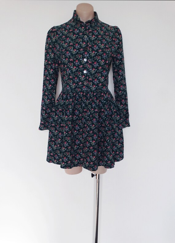 Vintage VTG 80s Laura Ashley Forest Green Floral N