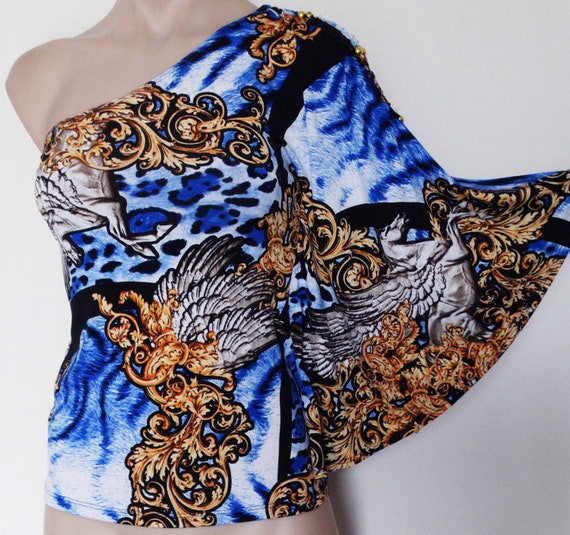 Vintage VTG 90s Opulent Baroque Pegasus Leopard P… - image 4