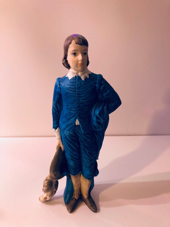 Vintage Blue Boy Ceramic Statue. Good condition 12 high. Etsy