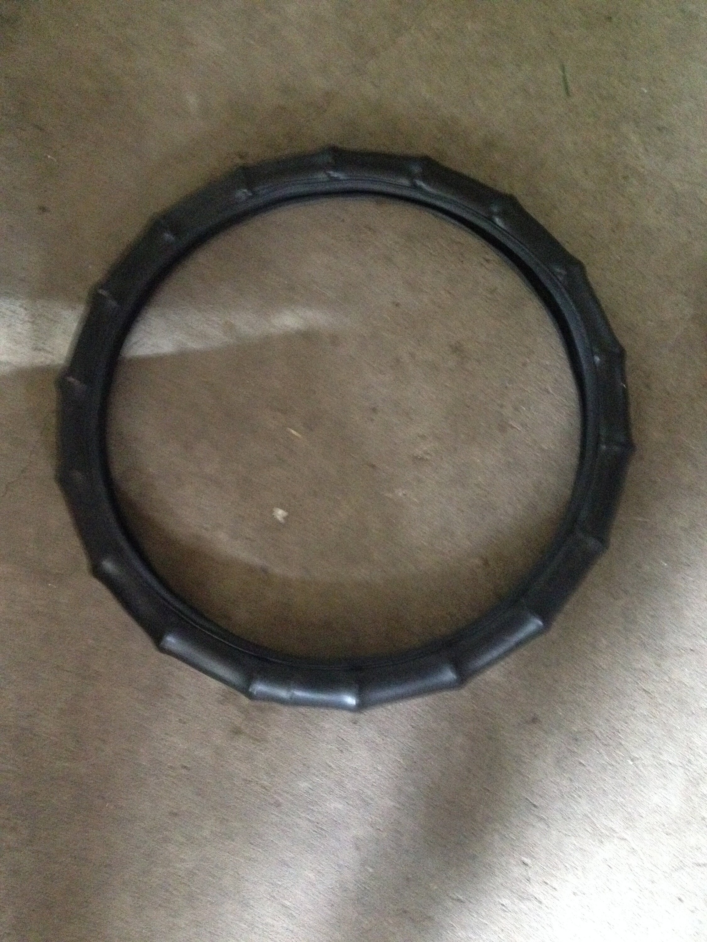 Vintage Black Leather Ribbed Steering Wheel Cover. Rare find. Etsy