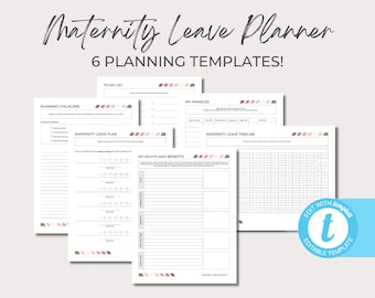 Maternity Leave Planner Bundle, Essential Organizer with 6 Planning Templates, Instant Download PDF