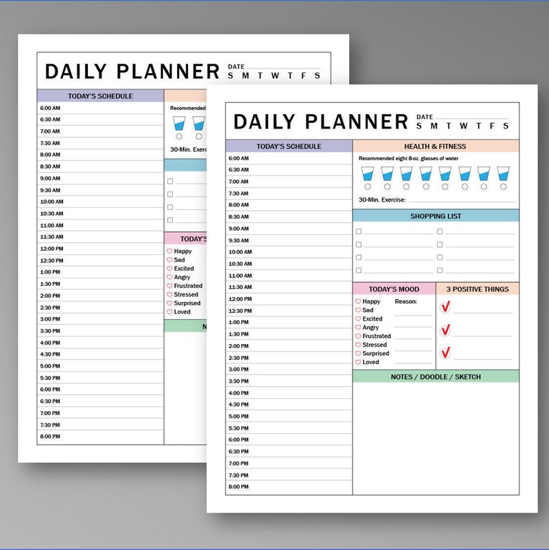 Daily Planner Printable Planner Insert ARC System Binder Etsy