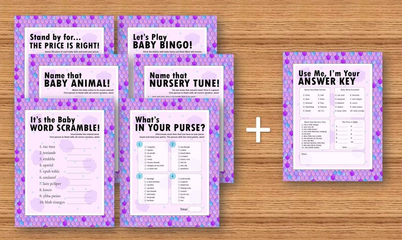 Baby Shower Games Mermaid Mermaid Theme Instant Printable Etsy