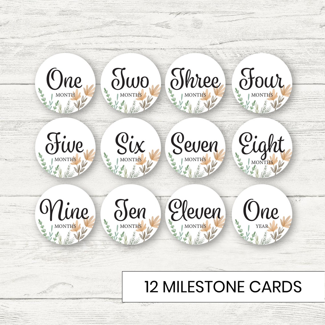 Baby Milestone Cards Printable 12-month Set, Feeling Autumn - Etsy