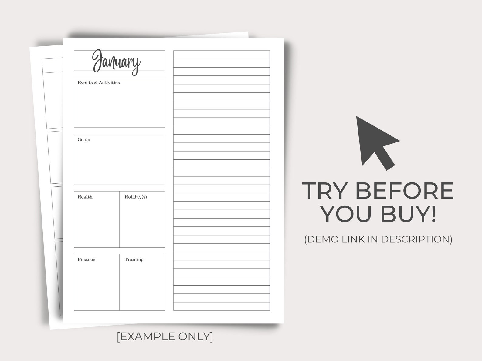 Planner Inserts, 10 Blank Templates, Editable, Printable, Digital - Etsy