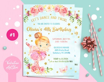 ballerina invites etsy