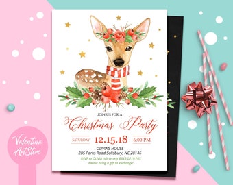 kids christmas party invitations etsy