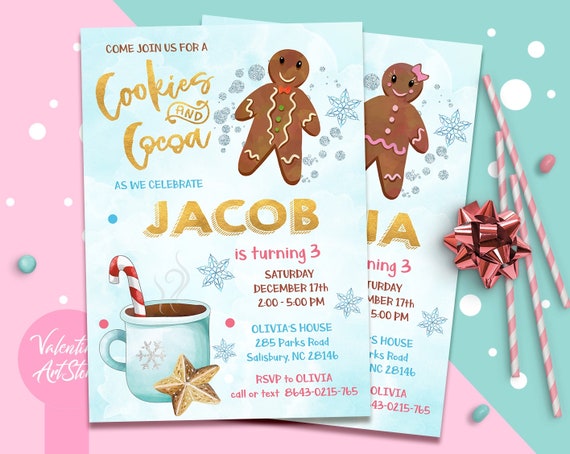 Cookies And Cocoa Invitation Hot Cocoa Party Invitation Etsy