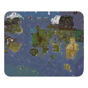 Alfombrilla de ratón con mapa del mundo de Runescape de la vieja escuela y actualización de navegación