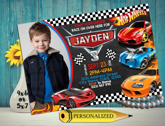Hot Wheels Invitation Cars Invitation Hot Wheels Birthday Etsy