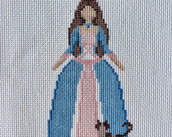 Poupée Erika | La princesse et le pauvre | Toile peinte à l&#39;aiguille peinte à la main | 18 ct