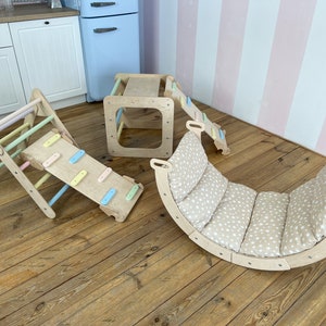 Montessori climbing set, Climbing toys for toddlers, Foldable triangle, Triangle climber, Indoor Climbing structure for kids, christmas gift