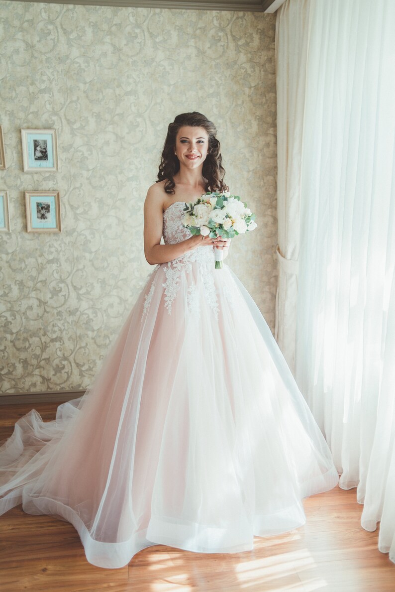 blush tulle sparkle wedding dress blush tulle sparkle wedding dress