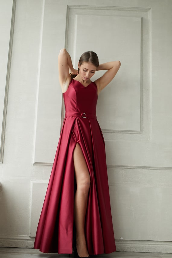 red satin dress canada