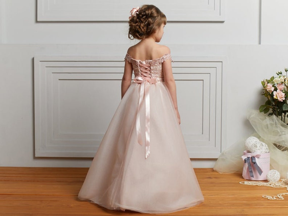 Blush Flower Girl Dresses Lace Formal girl Dresses Tutu dress Etsy
