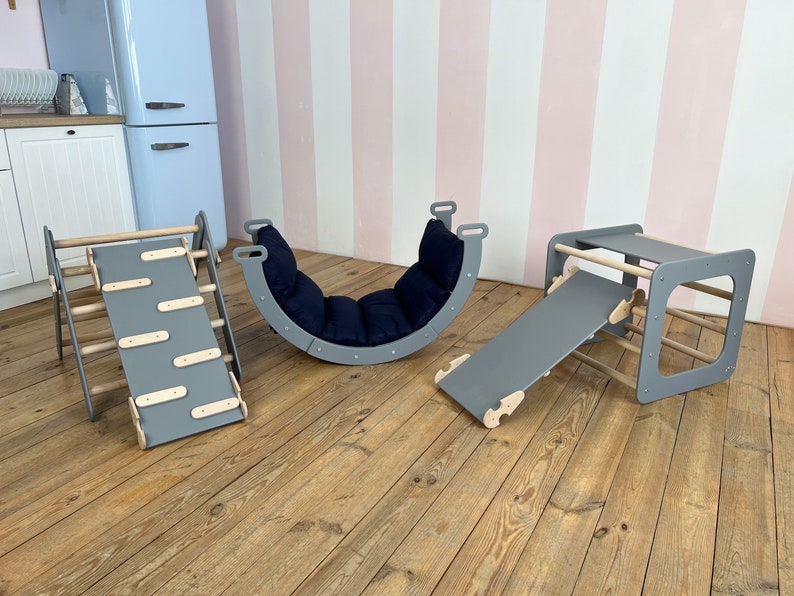 Montessori climber set, Toddler Arch cushion, Kletterdreieck, Toddler baby climbing gym, Indoor playground, Montessori christmas baby gift, image 4