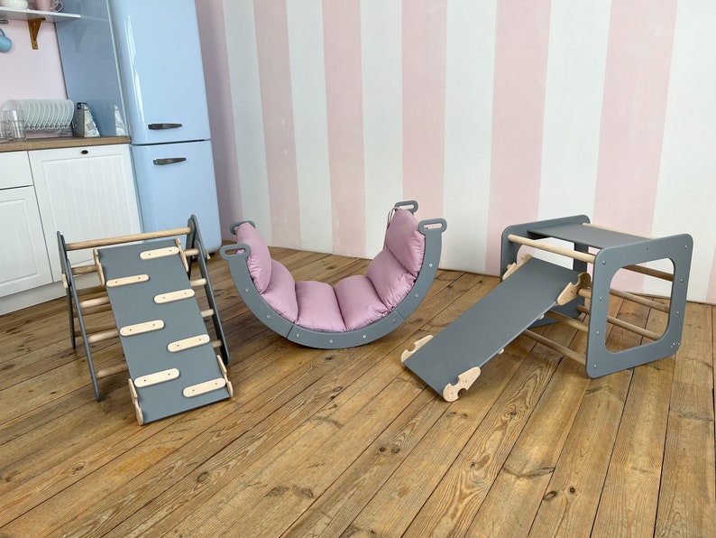 Montessori climber set, Toddler Arch cushion, Kletterdreieck, Toddler baby climbing gym, Indoor playground, Montessori christmas baby gift, image 5