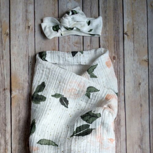 Newborn Swaddle Set Vintage Bloom Organic Muslin Swaddle & Etsy
