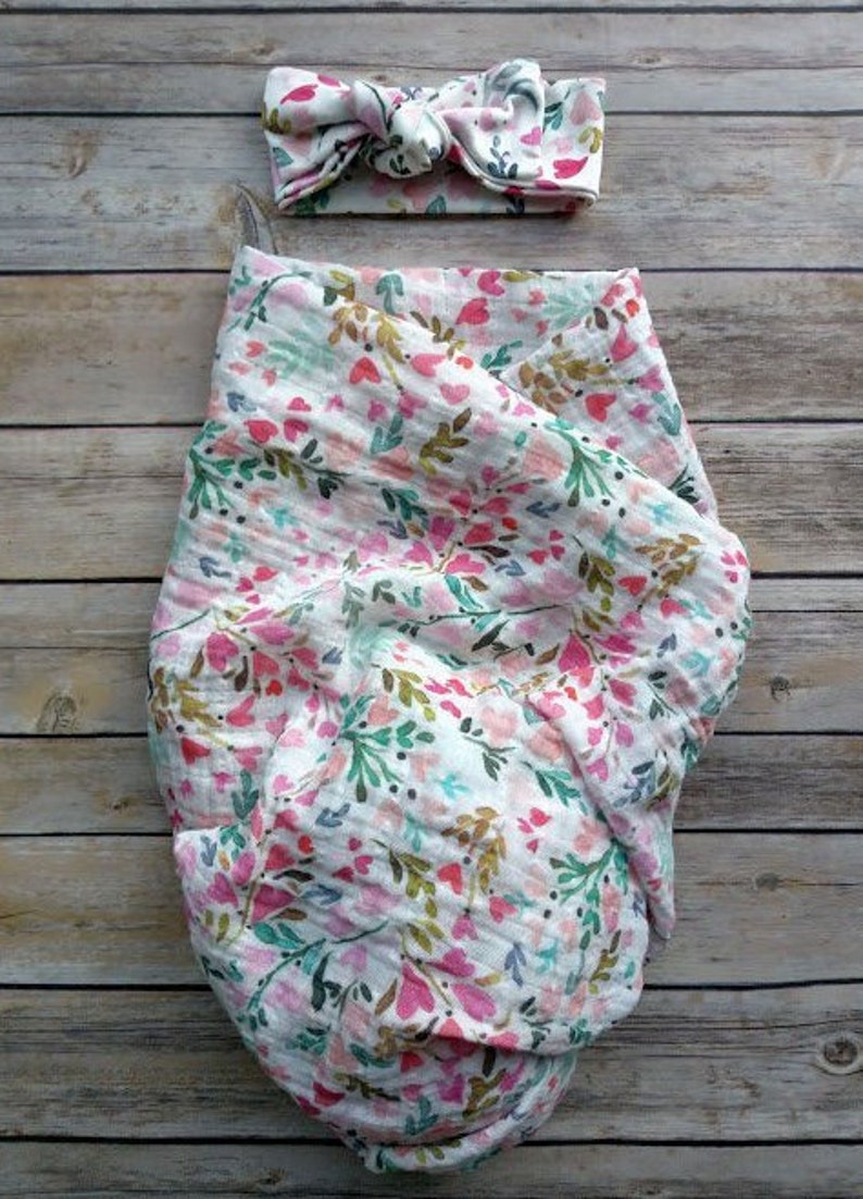 Newborn Swaddle Set Sweetheart Organic Muslin Swaddle & Etsy