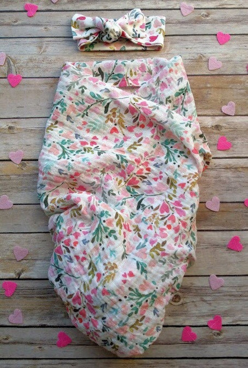 Newborn Swaddle Set Sweetheart Organic Muslin Swaddle & Etsy