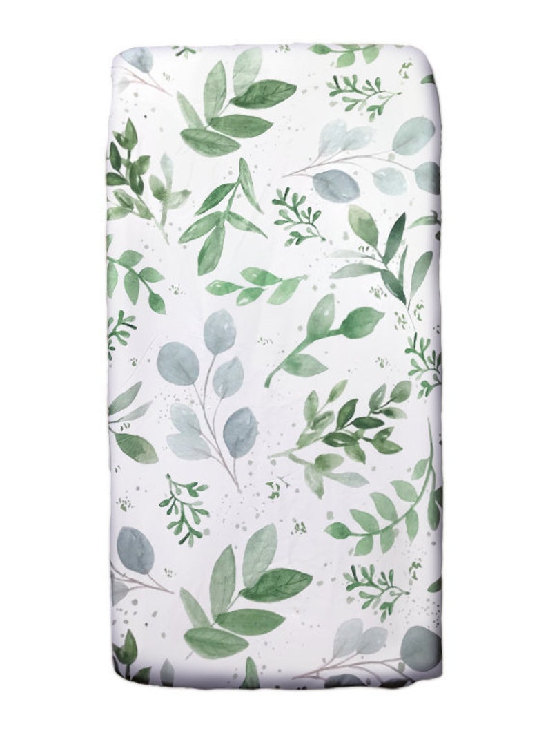 Changing Pad Cover Crib Sheet Eucalyptus Greenery Etsy