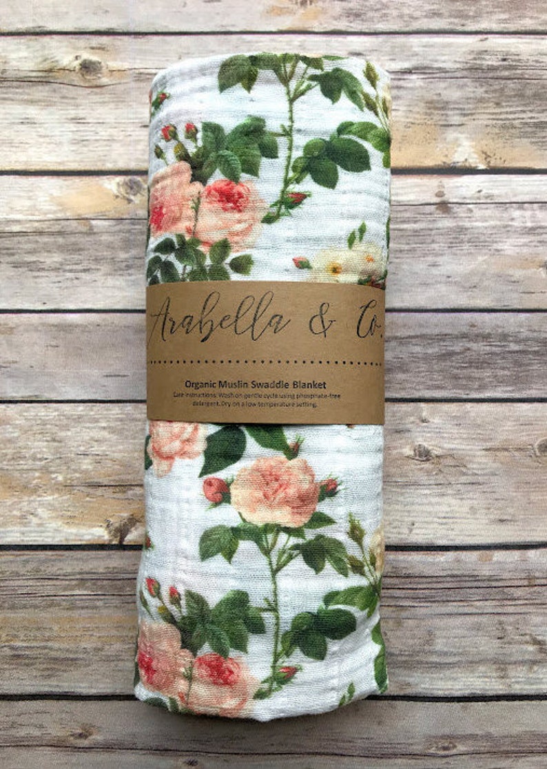 Newborn Swaddle SetGarden Rose Organic Muslin Swaddle & Etsy
