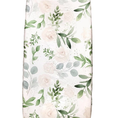 Changing Pad Cover Crib Sheet Eucalyptus Greenery Etsy