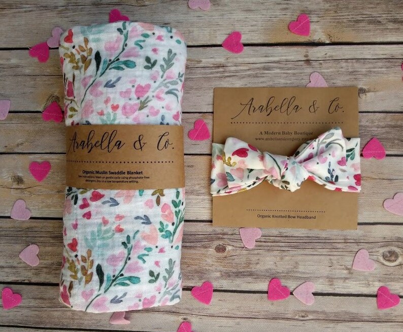 Newborn Swaddle Set Sweetheart Organic Muslin Swaddle & Etsy