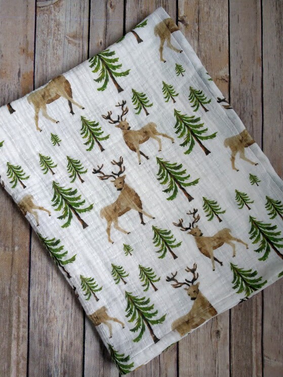 Newborn Swaddle Set Deer Organic Cotton Swaddle Set Swaddle Etsy