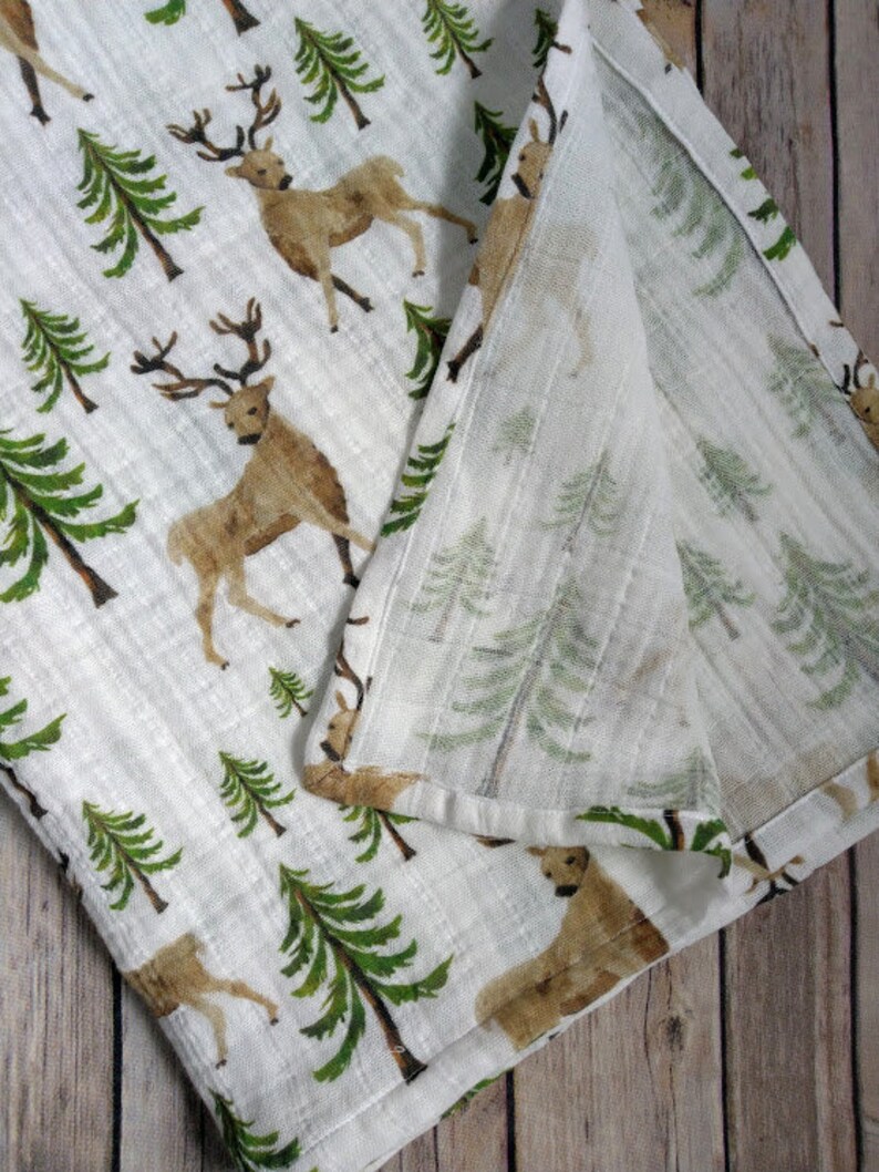 Newborn Swaddle Set Deer Organic Cotton Swaddle Set Swaddle Etsy