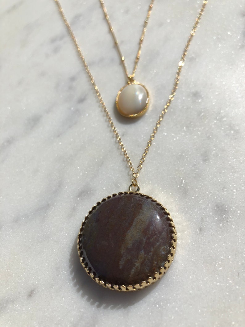 Celia Necklace Boho necklace Pendant necklace Jasper necklace Gemstone necklace