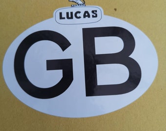 Lucas GB vehicle decal size 120 x 112mm