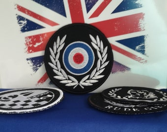 Parche bordado MOD Target de 2 tonos para chaqueta de scooter, anorak, parche para coser de 10 cm