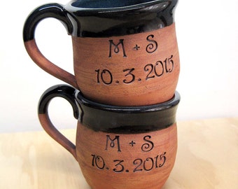 Personalized CUSTOM Mug/ Large Coffee Mug/Ceramic Tea Mug/Wedding Gift / Shower Gift/Anniversary Gift/Romantic Gift/Handmade pottery mug