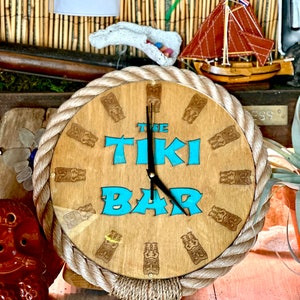 Custom Tiki god of Good Fortune Clock