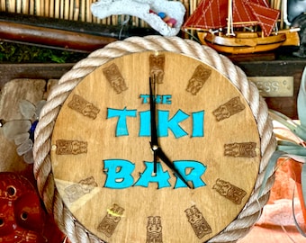 Custom Tiki god of Good Fortune Clock