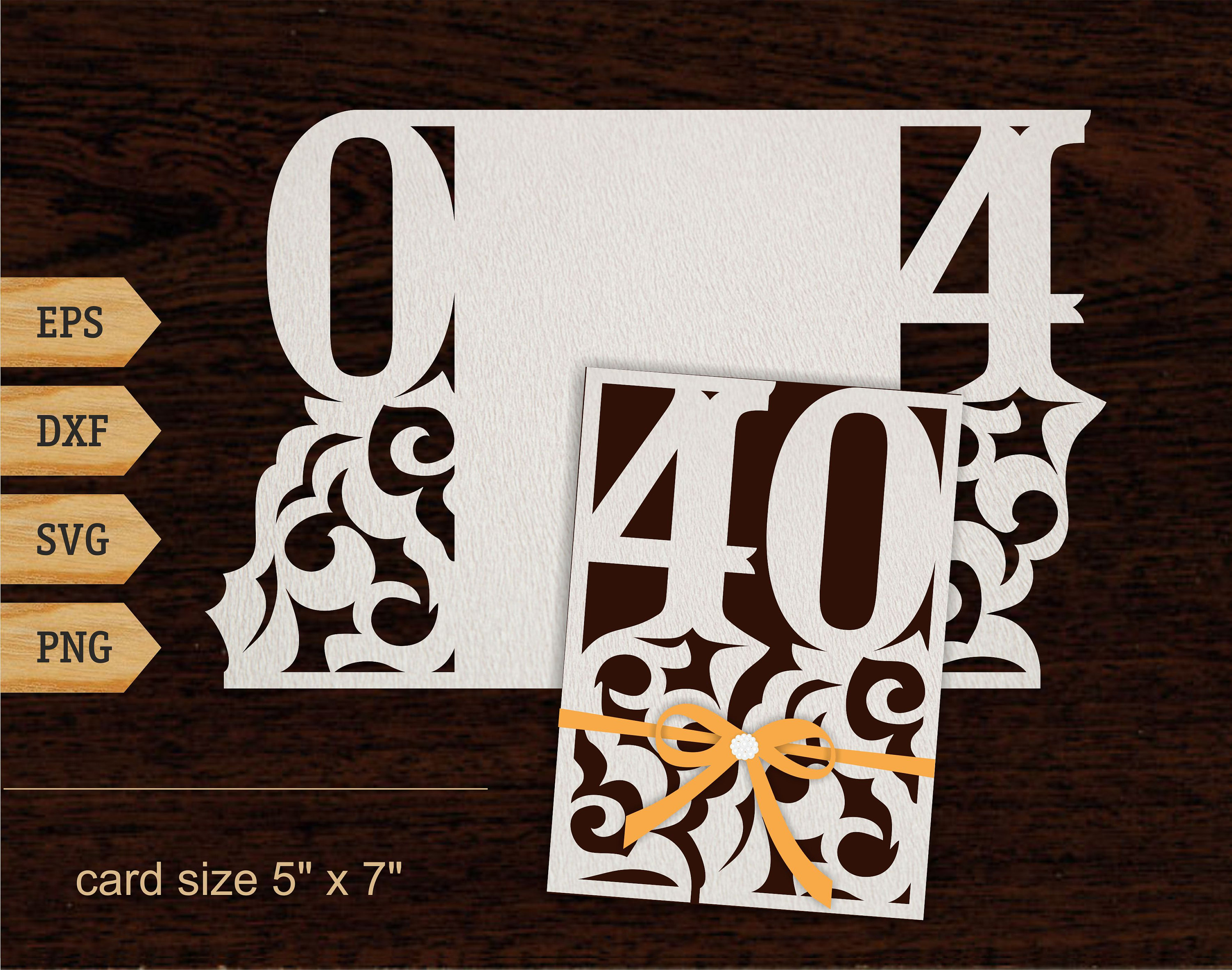 Download 40th birthday svg 40 Years Card 5x7 svg dxf 40th | Etsy
