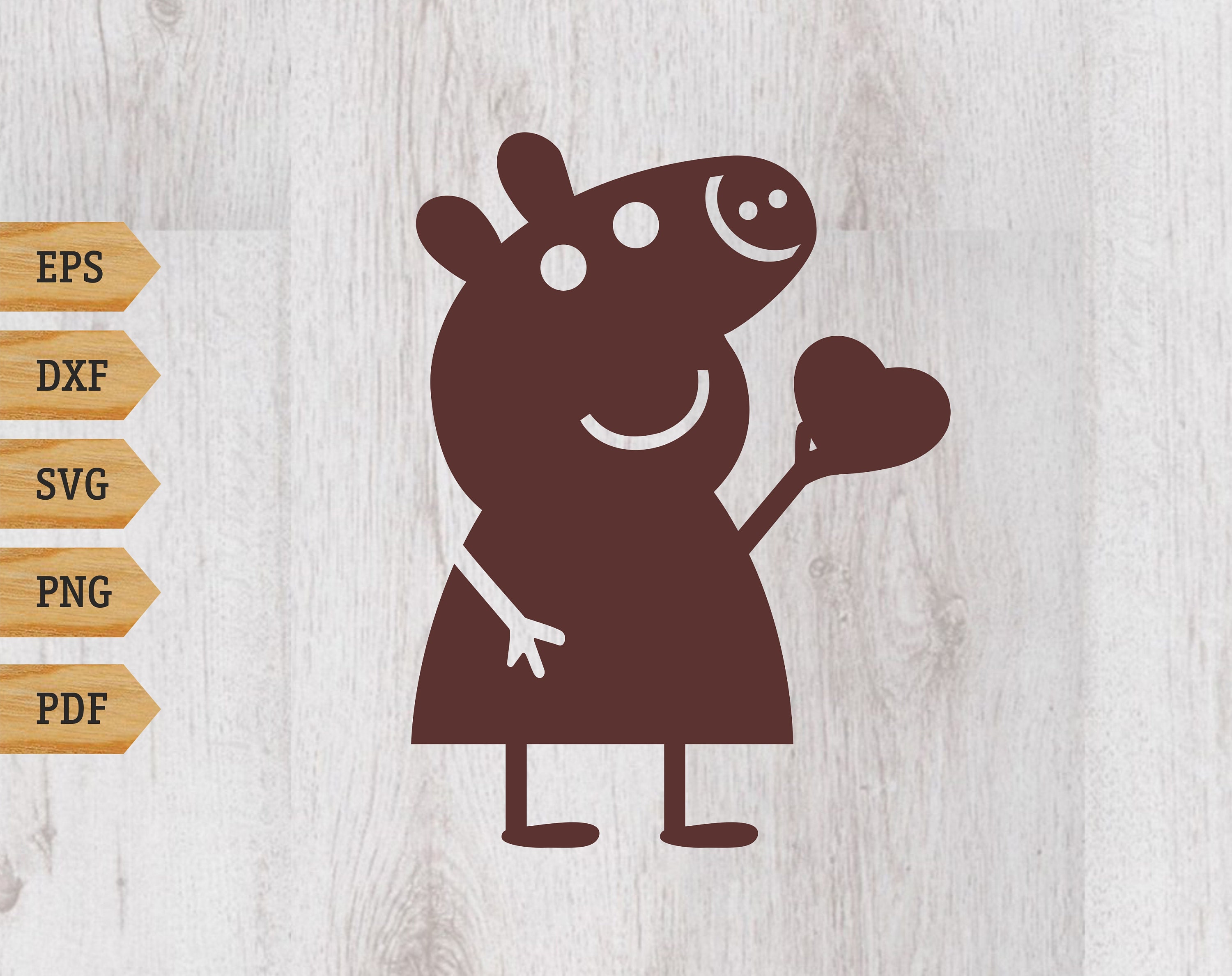 Download Peppa Pig Svg Peppa Pig Heart Svg Peppa Svg Pig Heart Clipart Etsy