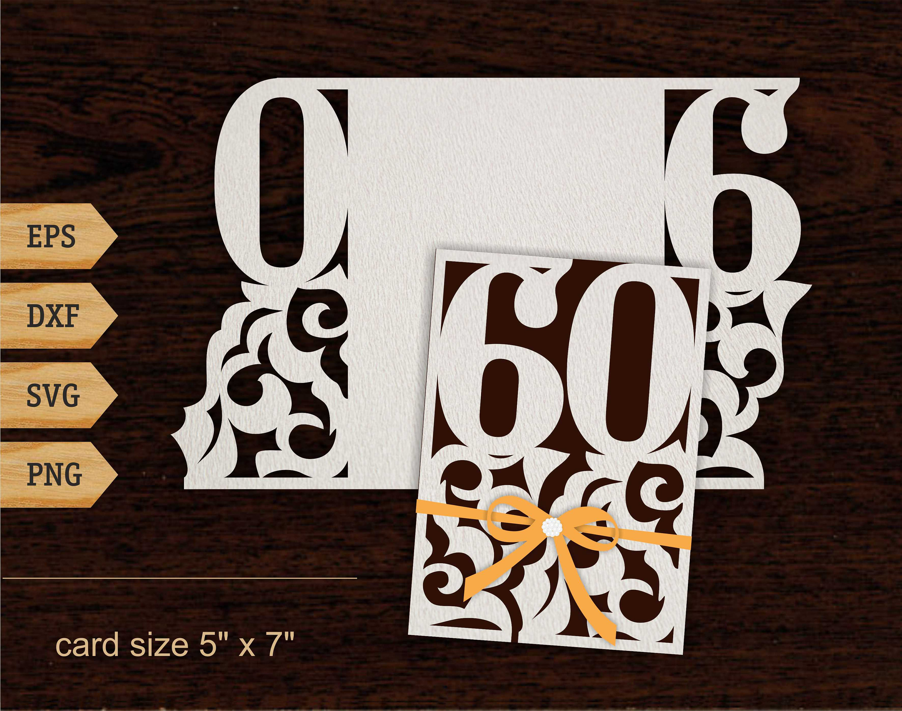Download 60th birthday svg 60 Years Card 5x7 SVG DXF 60th | Etsy